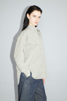 Shirt Stripes Bluse, Dark Khaki from ODEEH 