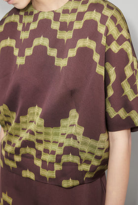 Double Printed Degradè Bluse, Goldolive from ODEEH 