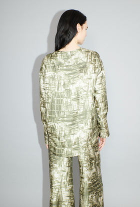 Paintbrush Texture Bluse, Dark Olive from ODEEH 
