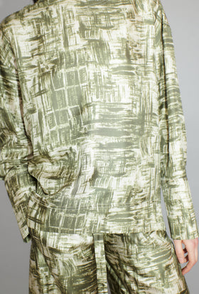 Paintbrush Texture Bluse, Dark Olive from ODEEH 