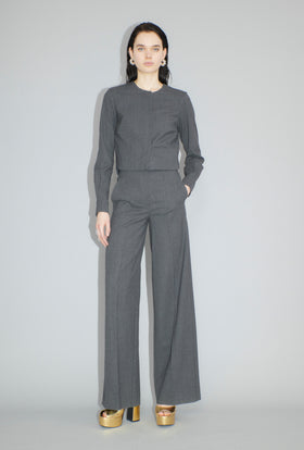 Stretch Flannel Bluse, Granite from ODEEH 