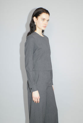 Stretch Flannel Bluse, Granite from ODEEH 
