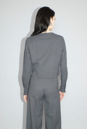 Stretch Flannel Bluse, Granite from ODEEH 