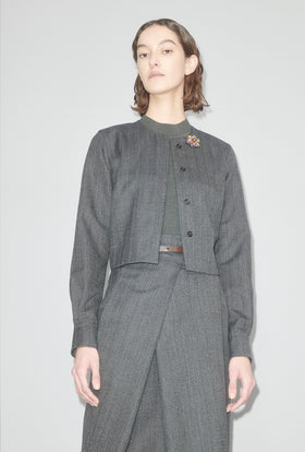 Men's Stripe Bluse, Gunmetal from ODEEH 