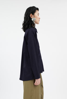 Super Light Wool Bluse, Navy from ODEEH 