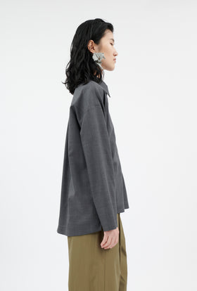 Super Light Wool Bluse, Charcoal from ODEEH 