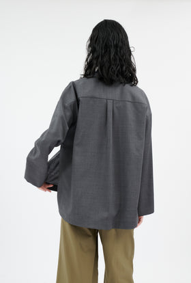 Super Light Wool Bluse, Charcoal from ODEEH 