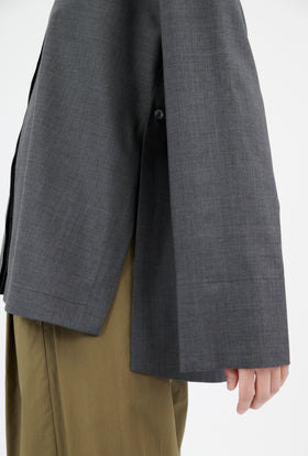 Super Light Wool Bluse, Charcoal from ODEEH 