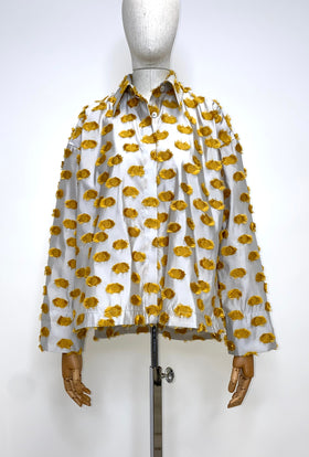 Filcoupé Dots Bluse, Jade-Yellow from ODEEH 