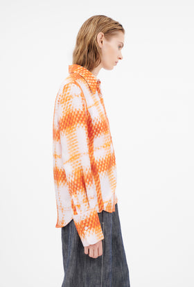 Small Painted Check Bluse, Papaya from ODEEH 