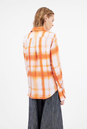 Small Painted Check Bluse, Papaya from ODEEH 
