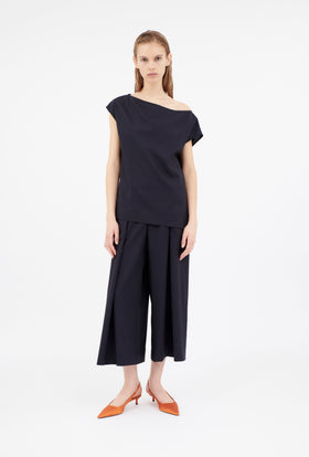 Super Light Wool Bluse, Navy from ODEEH 