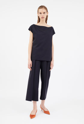 Super Light Wool Bluse, Navy from ODEEH 