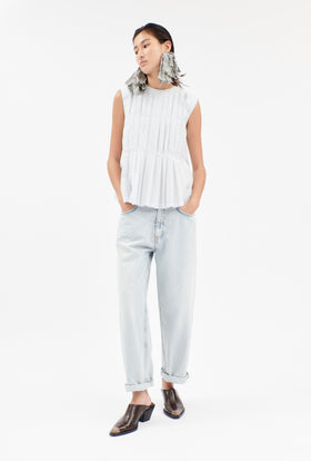 Light Cotton Stripes Bluse, Blue/White from ODEEH 