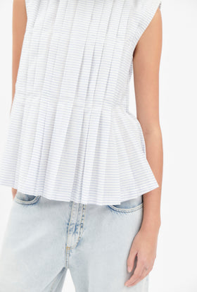 Light Cotton Stripes Bluse, Blue/White from ODEEH 