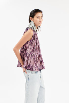 Vertikal Brushstrokes Bluse, Amethyst from ODEEH 