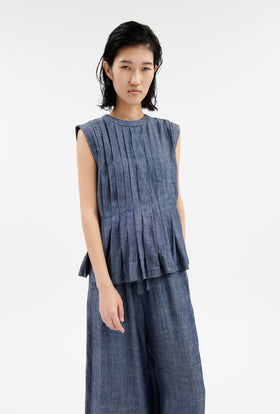 Soft Linen Shirt, Indigo from ODEEH 