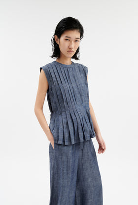 Soft Linen Shirt, Indigo from ODEEH 