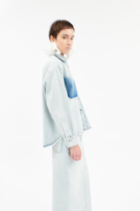Heavily Bleached Denim Bluse, Horizon from ODEEH 