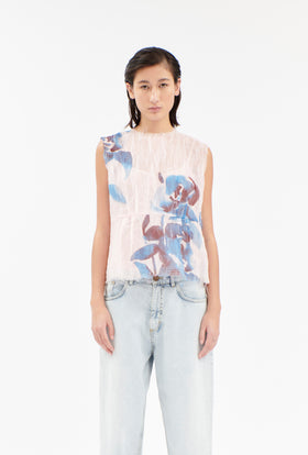 Painted Peonies Shirt, Capri Blue from ODEEH 
