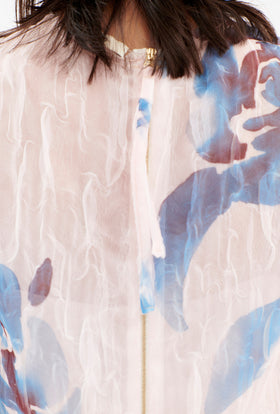 Painted Peonies Shirt, Capri Blue from ODEEH 