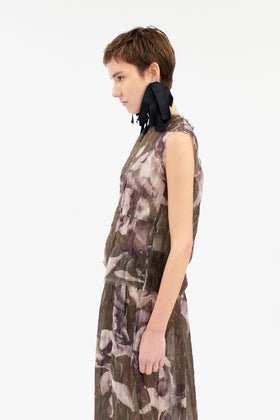 Painted Peonies Shirt, Dark Olive from ODEEH 