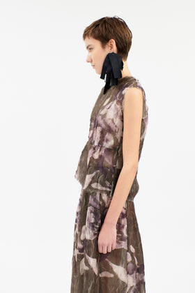 Painted Peonies Shirt, Dark Olive from ODEEH 
