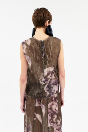 Painted Peonies Shirt, Dark Olive from ODEEH 