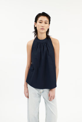 Poplin Bluse, Navy from ODEEH 