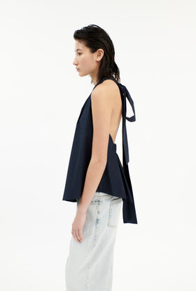Poplin Bluse, Navy from ODEEH 