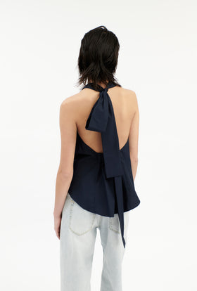 Poplin Bluse, Navy from ODEEH 