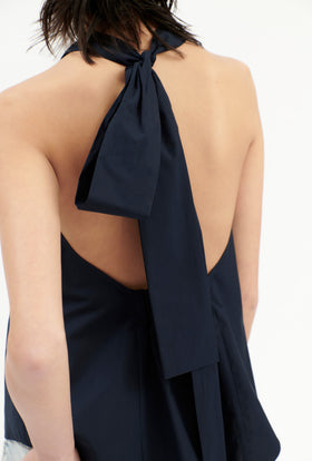 Poplin Bluse, Navy from ODEEH 