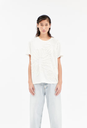 Organic Single Jersey T-Shirt, Milk from ODEEH 