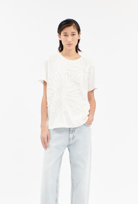 Organic Single Jersey T-Shirt, Milk from ODEEH 