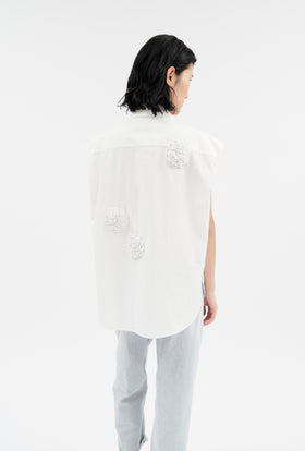 Diagonal Popeline Bluse, Milk from ODEEH 