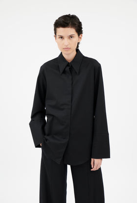 Flannel Bluse, Jet Black from ODEEH 