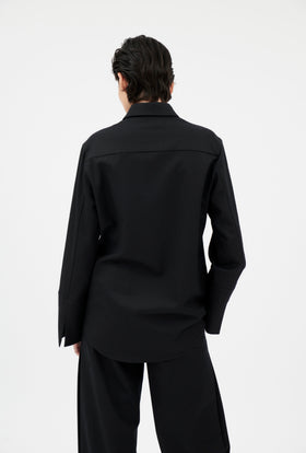 Flannel Bluse, Jet Black from ODEEH 