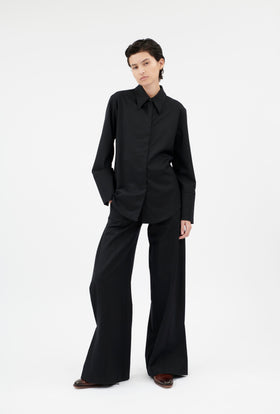 Flannel Bluse, Jet Black from ODEEH 