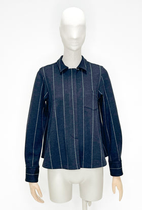 Bold Pin Stripe Bluse, Charcoal from ODEEH 