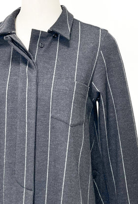 Bold Pin Stripe Bluse, Charcoal from ODEEH 