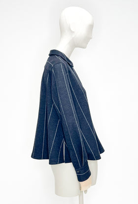 Bold Pin Stripe Bluse, Charcoal from ODEEH 