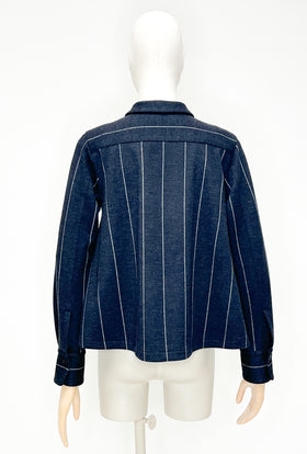 Bold Pin Stripe Bluse, Charcoal from ODEEH 