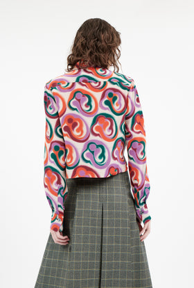 Blurred Paisley Bluse, Blood Orange from ODEEH 