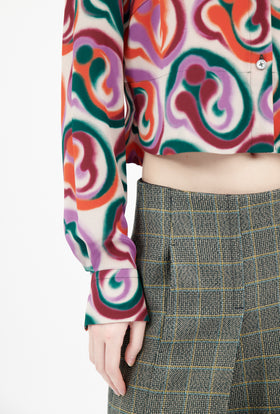 Blurred Paisley Bluse, Blood Orange from ODEEH 
