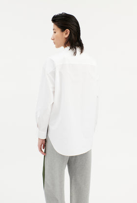 CRUSHED POPELINE BLUSE, White from ODEEH 