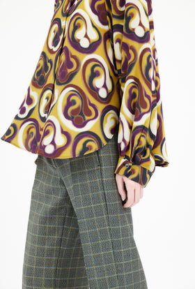 Blurred Paisley Bluse, Jade Yellow from ODEEH 
