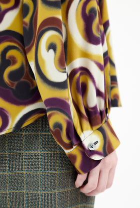 Blurred Paisley Bluse, Jade Yellow from ODEEH 