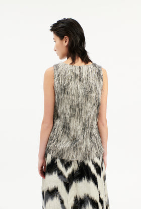 FRINGY JACQUARD Top, Dark Silver from ODEEH 