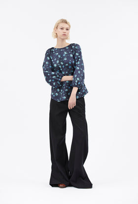 Midnight Flowers Bluse, Royal Peacock from ODEEH 