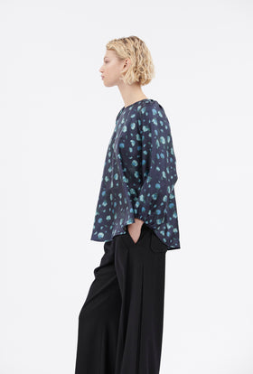 Midnight Flowers Bluse, Royal Peacock from ODEEH 